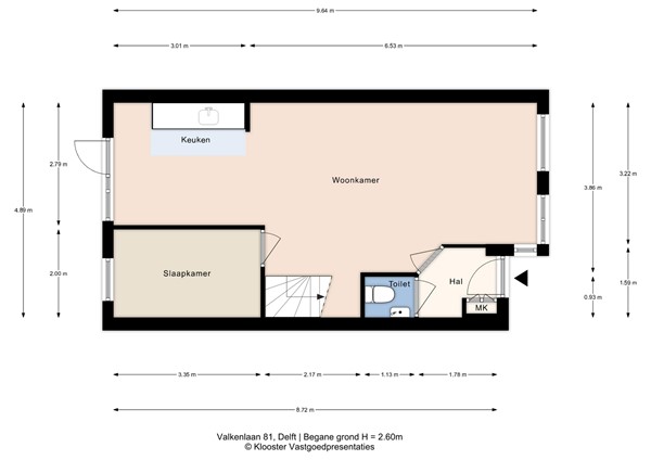 Plattegrond - Valkenlaan 81, 2623 HN Delft - Begane grond.jpg